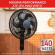 Ventilador de Coluna Arno 140W 40cm 6 Pás 3 Velocidades Preto VE2C 220V