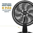 Ventilador de Mesa Britânia 174W 8 Pás 3 Velocidades Preto Maxx Force BVT481 220V