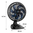 Ventilador de Mesa 150W 40CM 7 Pás 3 Velocidades Preto e Azul VE70 X-treme 220V
