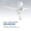 Ventilador de Teto Mondial 125W 3 Pás 3 Velocidades Branco VTE-01 110V