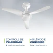 Ventilador de Teto Mondial 125W 3 Pás 3 Velocidades Branco VTE-01 110V